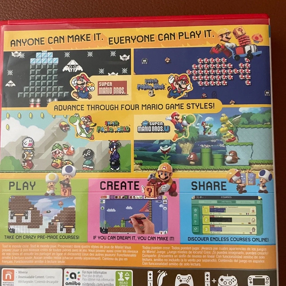 Nintendo Super Mario Maker (Wii U) - Yellow Disc Art